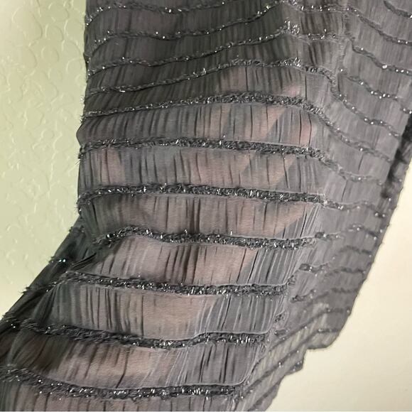 Torrid Black Abbey Lurex Chiffon Puff Short Sleeve Top 2X NWT 19132800 - Picture 9 of 13